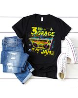 3rd Grade Is My Jam 80s Boombox Third Grade Back To School Shirt Unisex Standard T-Shirt black s